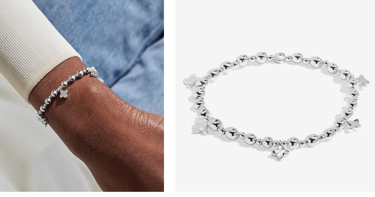 A Little & Co. Reva Cloves Silver Plated Bracelet 6 7/8” Stretch