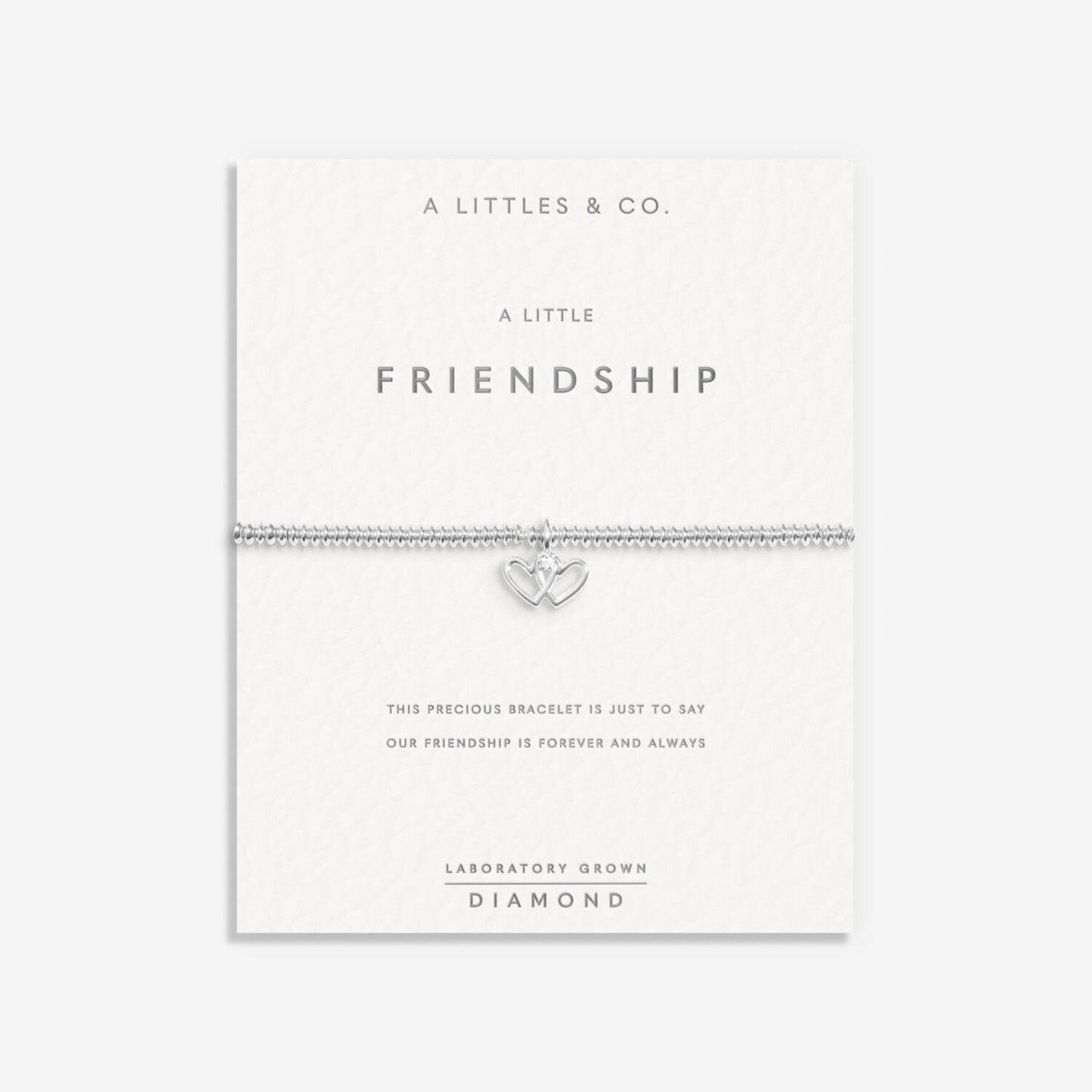 A Little & Co Laboratory Grown Diamond A Little Friendship Silver Plated