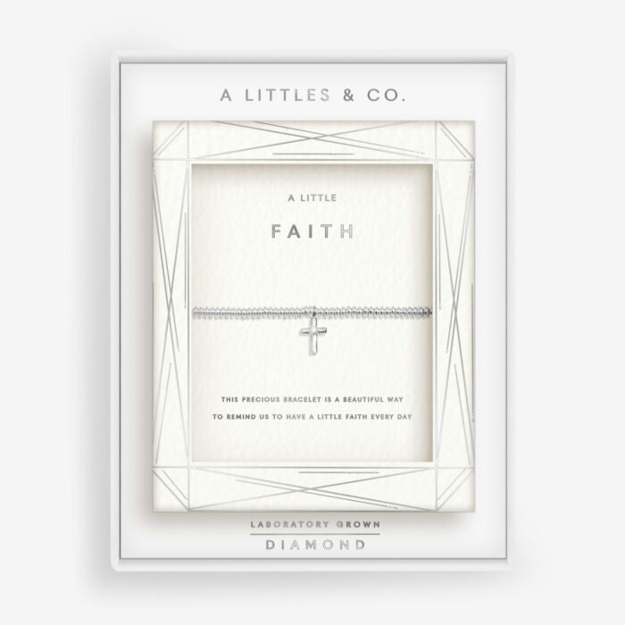 A Little & Co Laboratory Grown Diamond A Little Faith Silver Plated Bracelet
