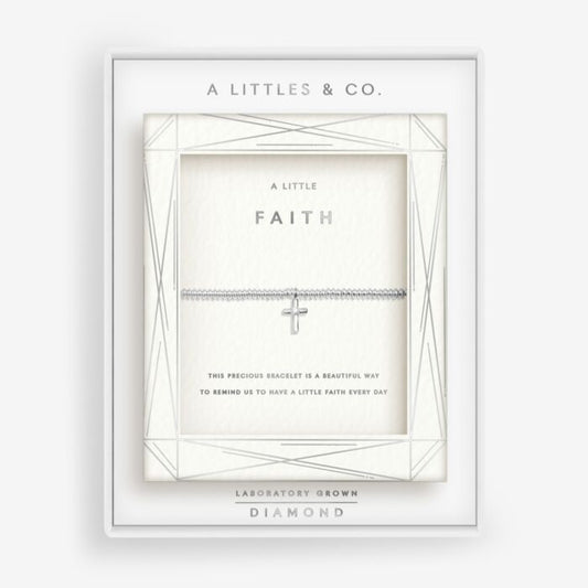 A Little & Co Laboratory Grown Diamond A Little Faith Silver Plated Bracelet