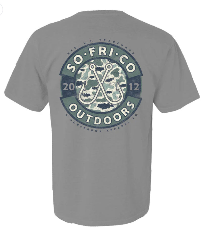 Southern Fried Cotton Youth Old School Fish Camo Granite SFY02296