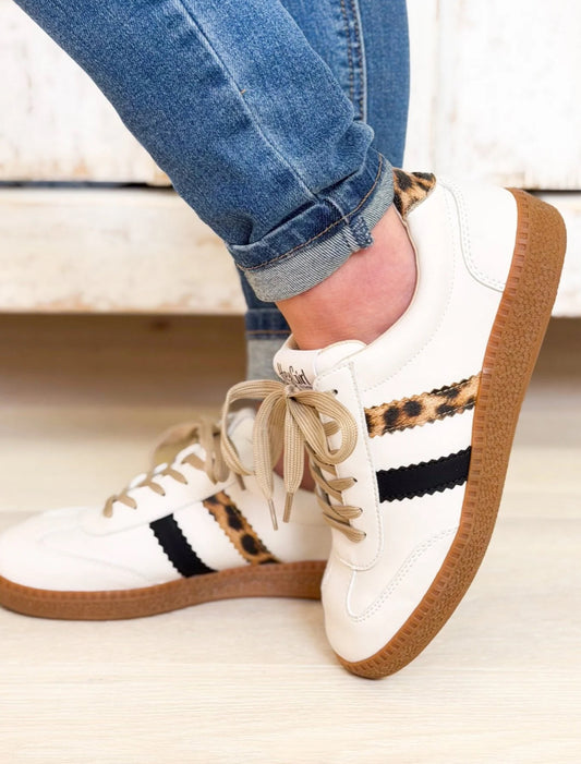 Corky's Heads Up Sneaker - White Leopard Combo