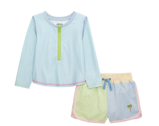MUD PIE SEERSUCKER RASH GUARD SET