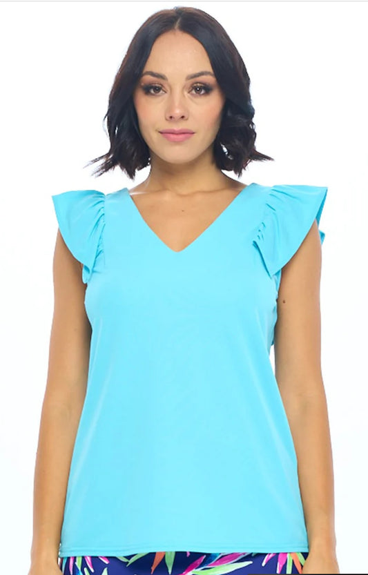 Aryeh Coleen Tiered Cap Sleeve Top Mint 8672