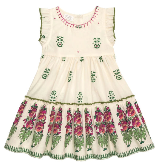 Mud Pie Ivory Block Print Dress