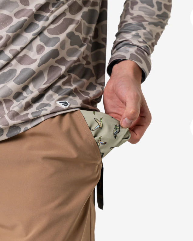 Burlebo Everyday Short - Desert Tan - Flying Ducks Green Pocket