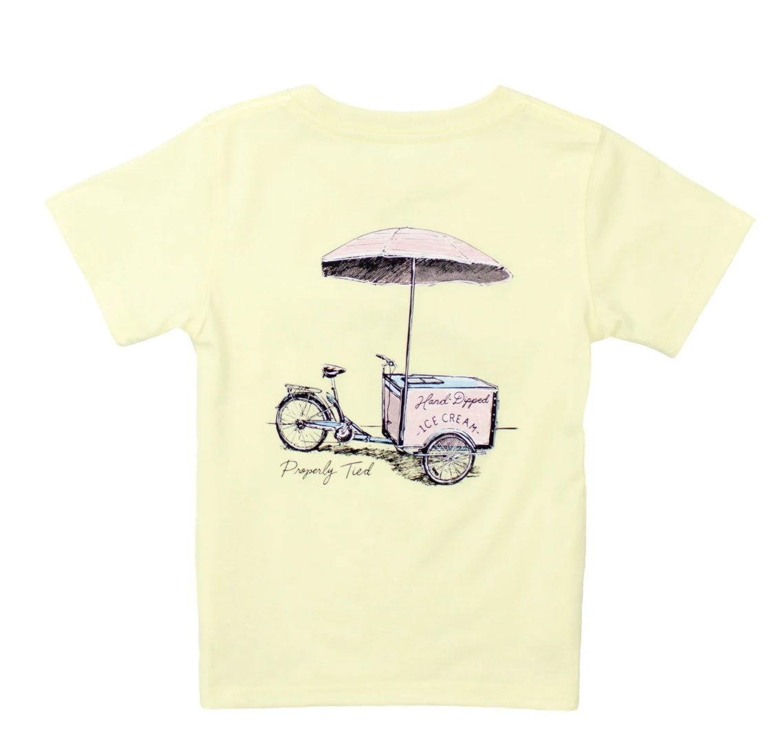 Properly Tied Girls Ice Cream Cart SS Light Yellow
