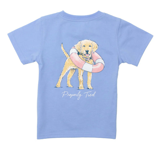 Properly Tied Girls Lifeguard Pup SS Light Blue