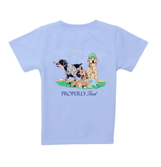 Properly Tied Boys Diamond Dogs SS Light Blue
