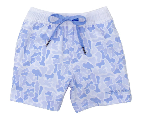 Properly Tied Boys Riviera Swim Trunk River Camo