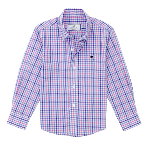 Properly Tied Boys Seasonal Sportshirt Blueberry