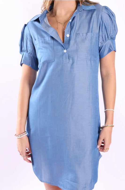 Top It Off Lilian’s Dress Medium Wash Denim