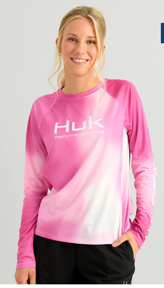 Huk Persuit Printed Crew Oleander H6120192