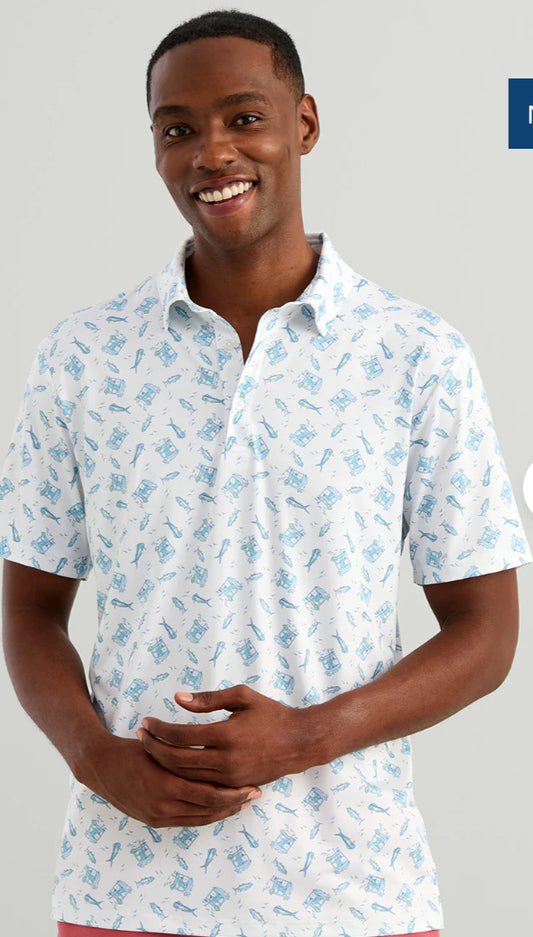 HUK Pursuit Printed Polo white