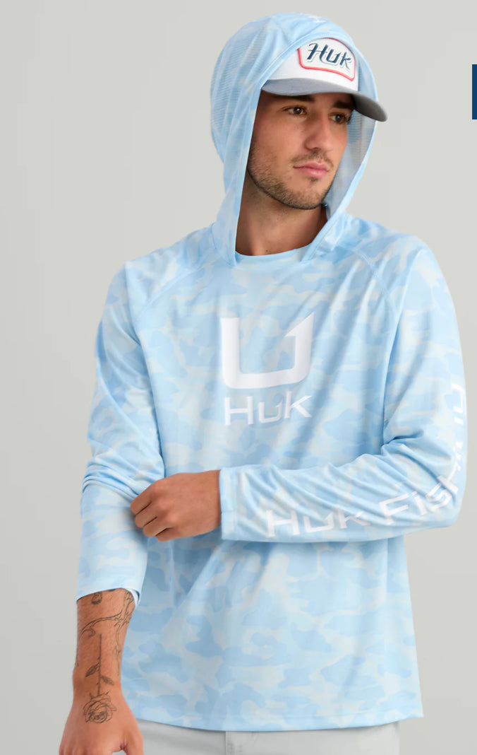 Huk Icon Printed LS Hoodie Costal Drift
