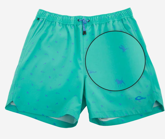 Drake Lake Shore Dock Short Print DDD Aqua Wash