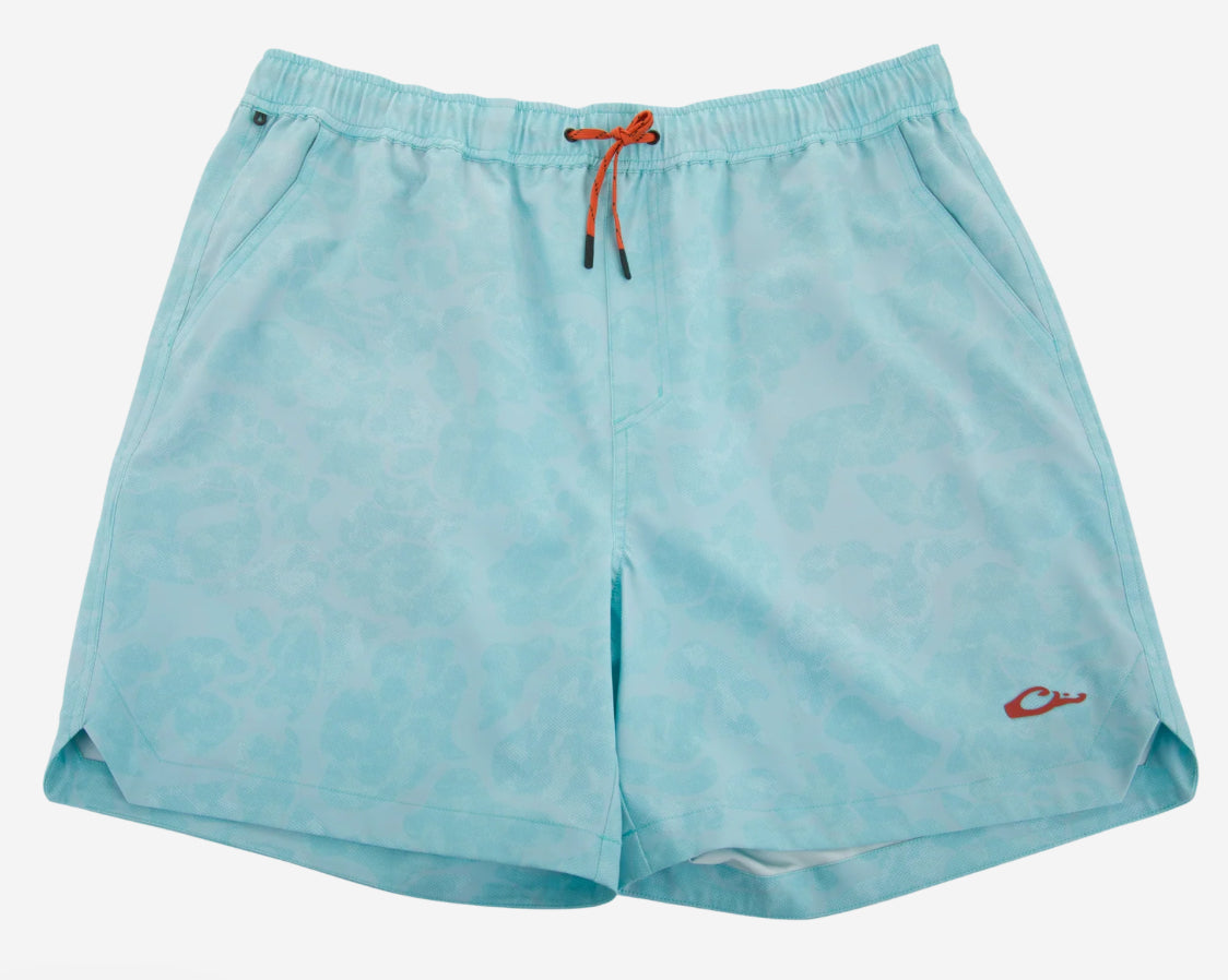Drake Lake Shore Dock Short Print Old School Turquoise