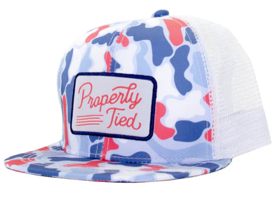 Properly Tied Boys Sportsman Trucker Hat Americana Camo