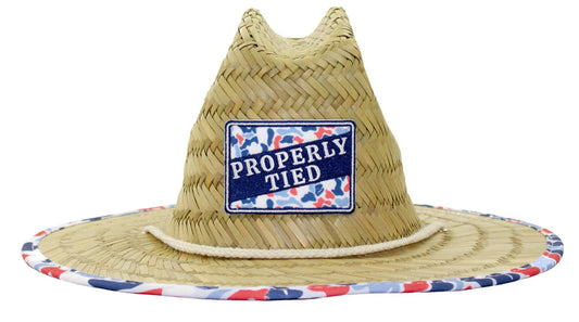 Properly Tied Cabo Straw Hat Americana Camo
