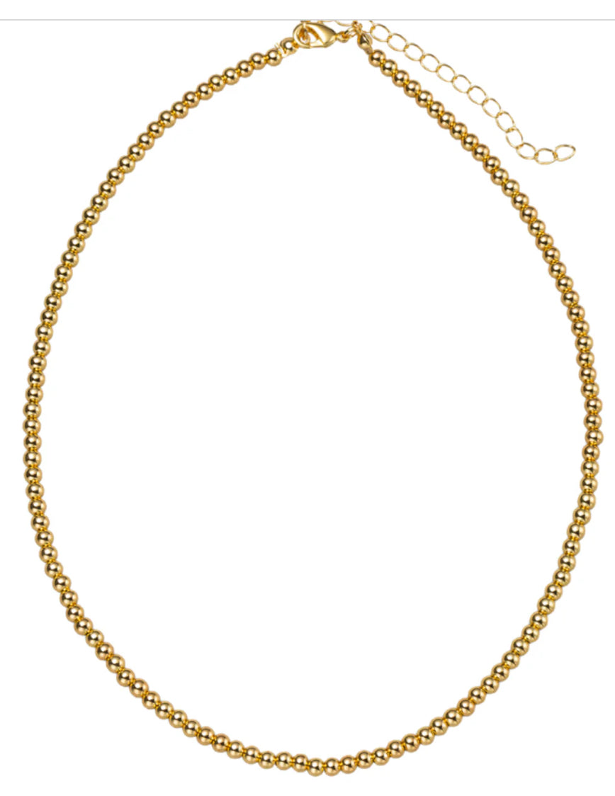 Jane Marie 18k Gold Plated Gold Ball Beaded Necklace