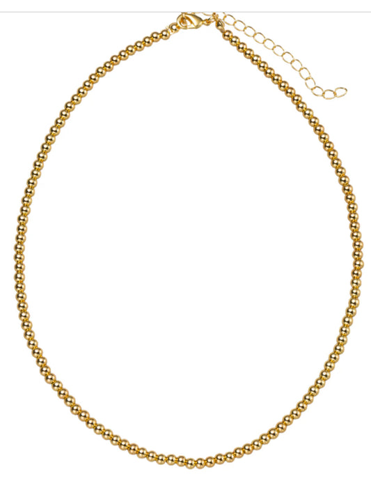 Jane Marie 18k Gold Plated Gold Ball Beaded Necklace