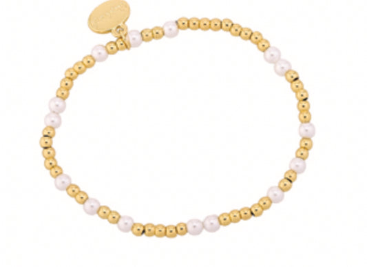 Alex Carol 3mm Gold Ball & 4mm Shell Pearl