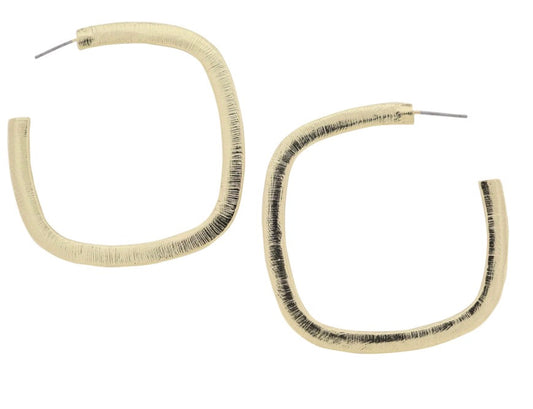 Jane Marie Golden Gold Square Hoops