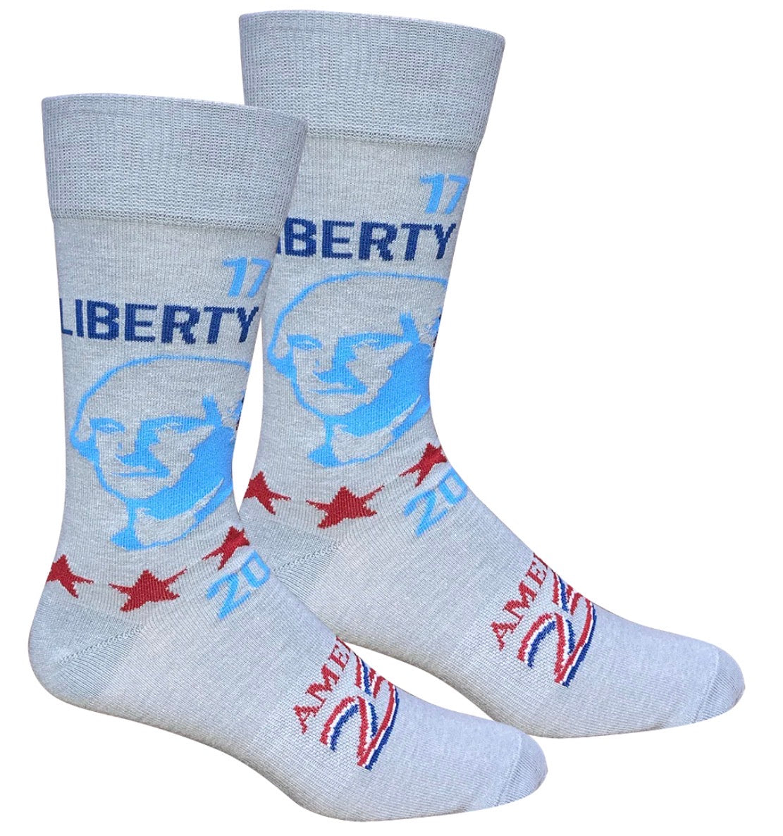 Brown Dog Grey Heather Liberty Justice Socks USA