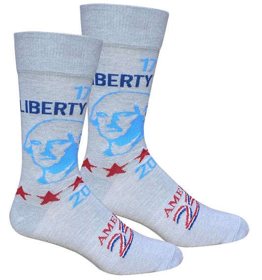 Brown Dog Grey Heather Liberty Justice Socks USA