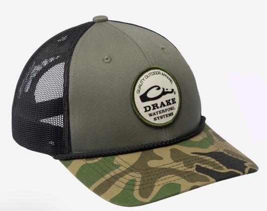 Drake Circle Badge Mesh Back Rope Cap Olive / Black OSFM