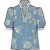 Mary Square Top Tricia SS Song Bird Blue