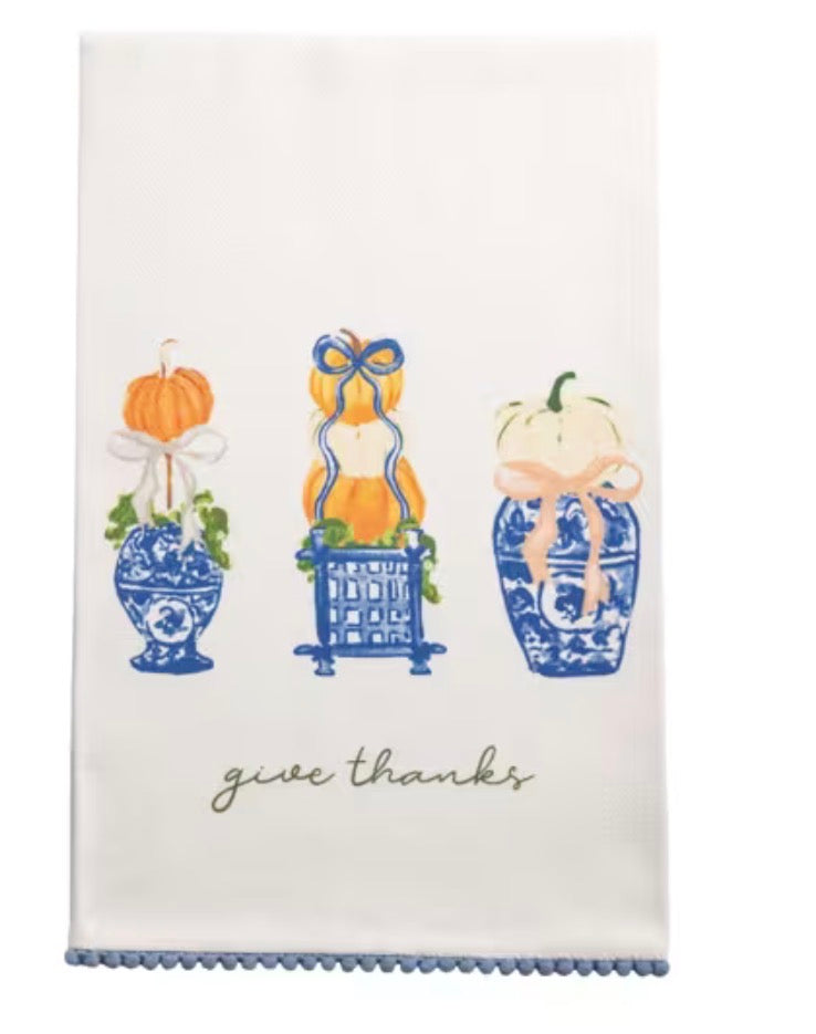 Mud Pie Give Thanks Topiary Towel