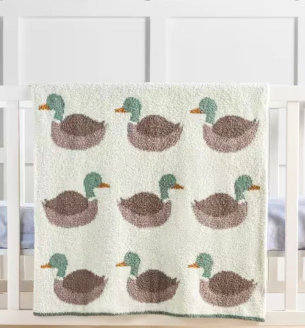 Mud Pie Mallard Duck Chenille Blanket