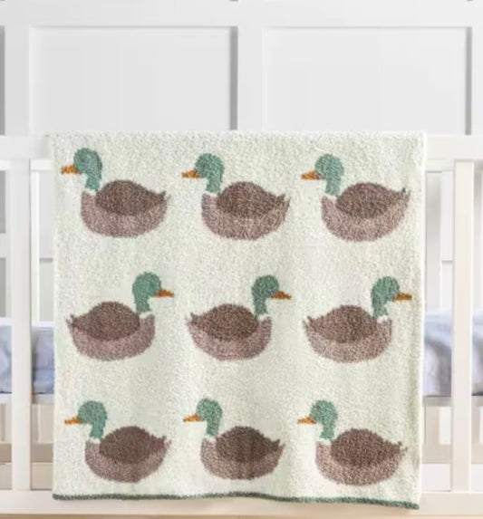 Mud Pie Mallard Duck Chenille Blanket