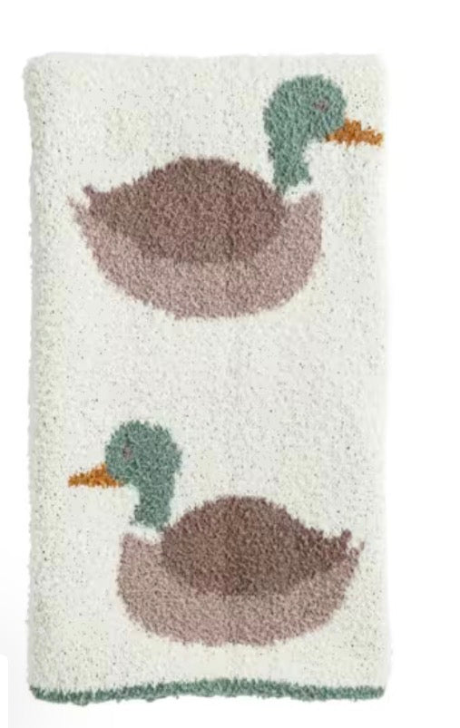 Mud Pie Mallard Duck Chenille Blanket