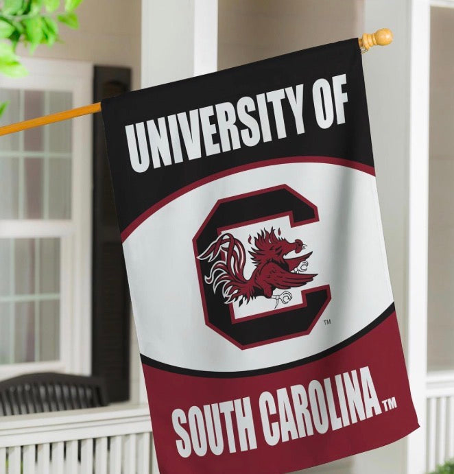 Evergreen University of South Carolina Suede House Flag