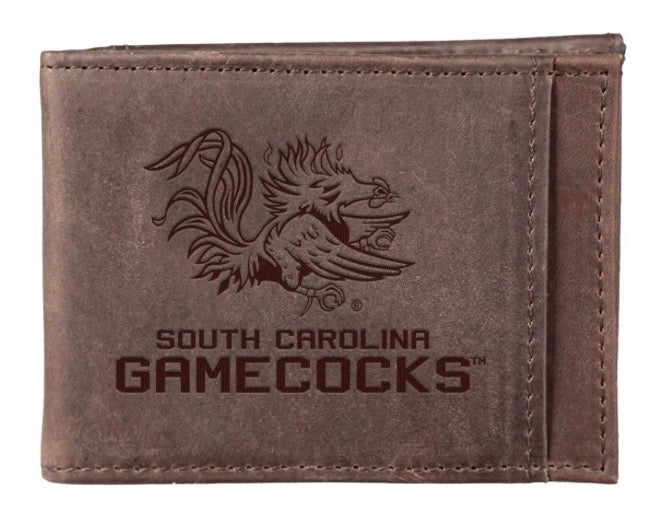 Evergreen Front Pocket Wallet w/ RFID Blocking University of South Carolina, Brown