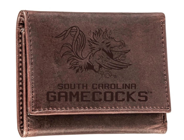 Evergreen University of South Carolina Tri-Fold Wallet Brown