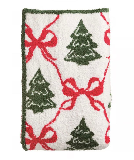 Mudpie Christmas Tree Chenille Blanket