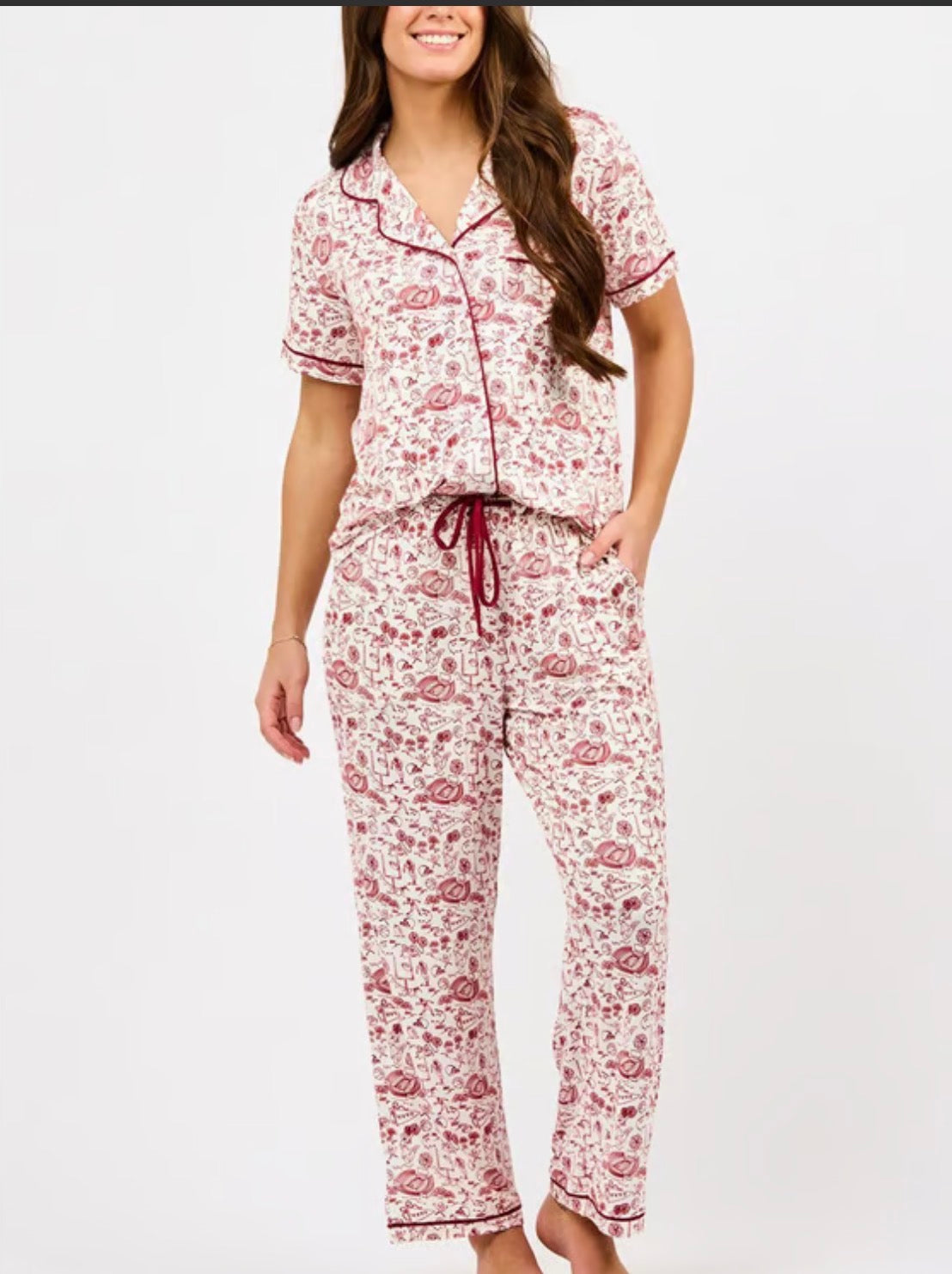 MARY SQUARE PJ Charlotte SSLP Team Toile Garnet
