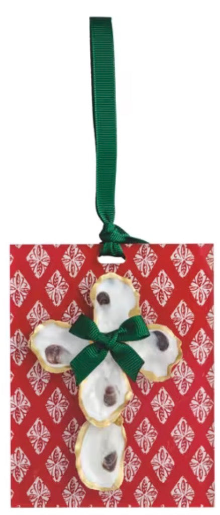 Mud Pie Red Acrylic Oyster Cross