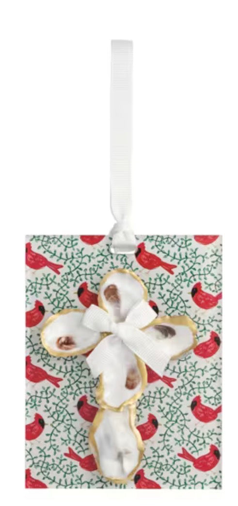 Mud Pie White Acrylic Oyster Cross
