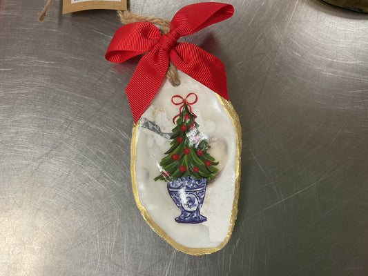 Mud Pie Tree Paint Oyster Ornament