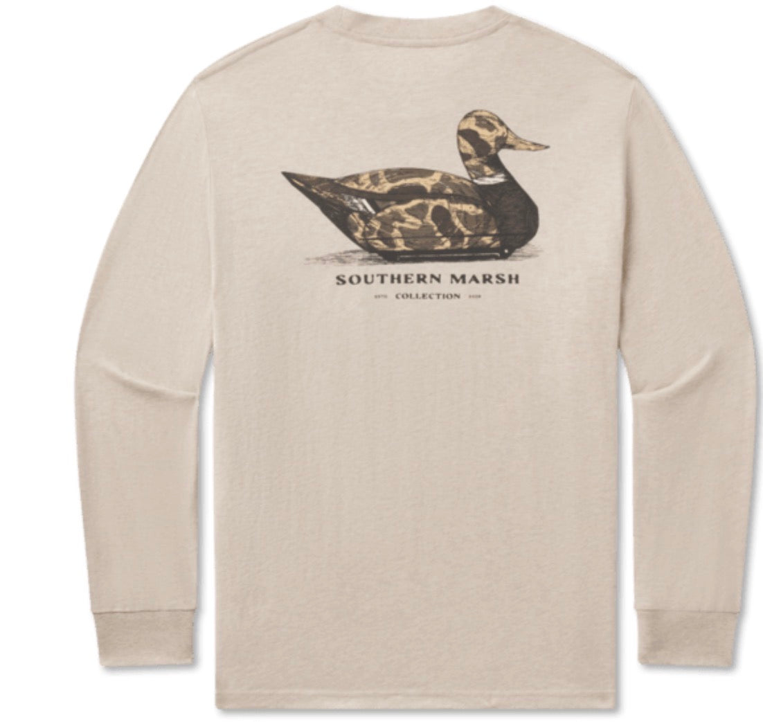 Southern Marsh Long Sleeve Vintage Duck Decoy Tee Camo 2XL