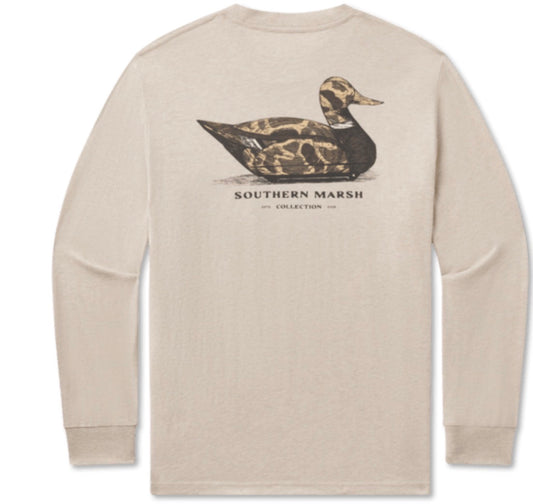 Southern Marsh Long Sleeve Vintage Duck Decoy Tee Camo 2XL