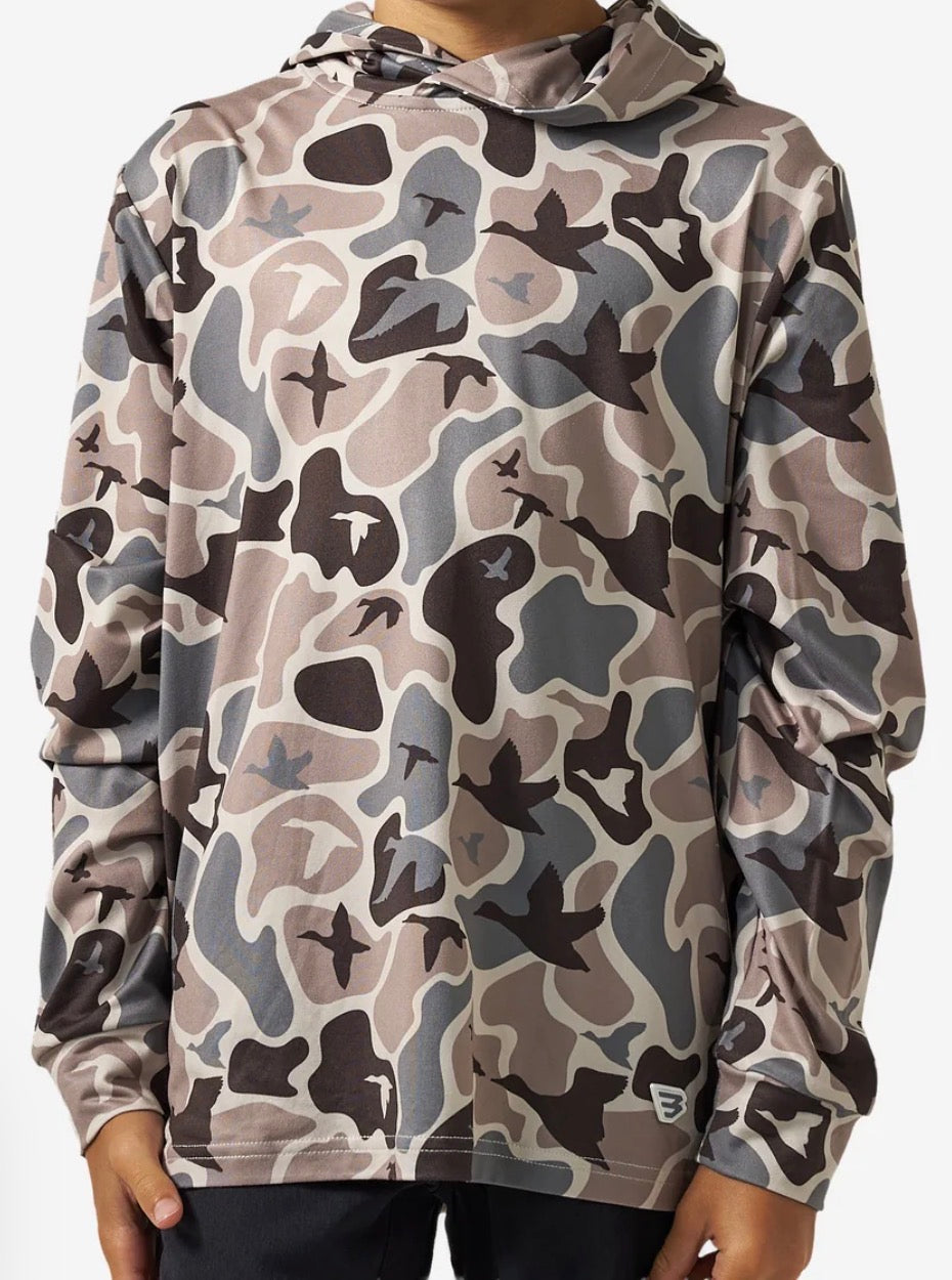 Burlebo Youth Performance Hoodie - Mallard Mayhem Camo