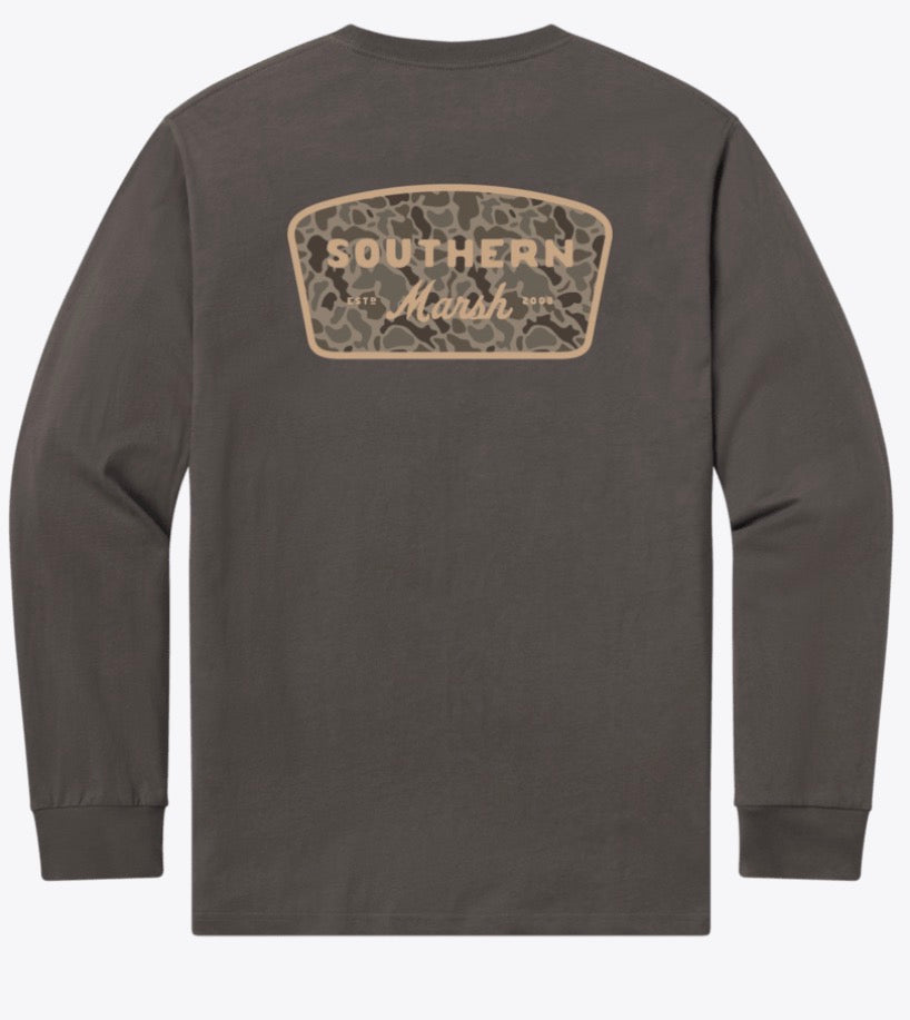 Southern Marsh LS Branding - Retro Camo Iron Gray
