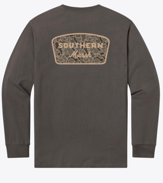 Southern Marsh LS Branding - Retro Camo Iron Gray
