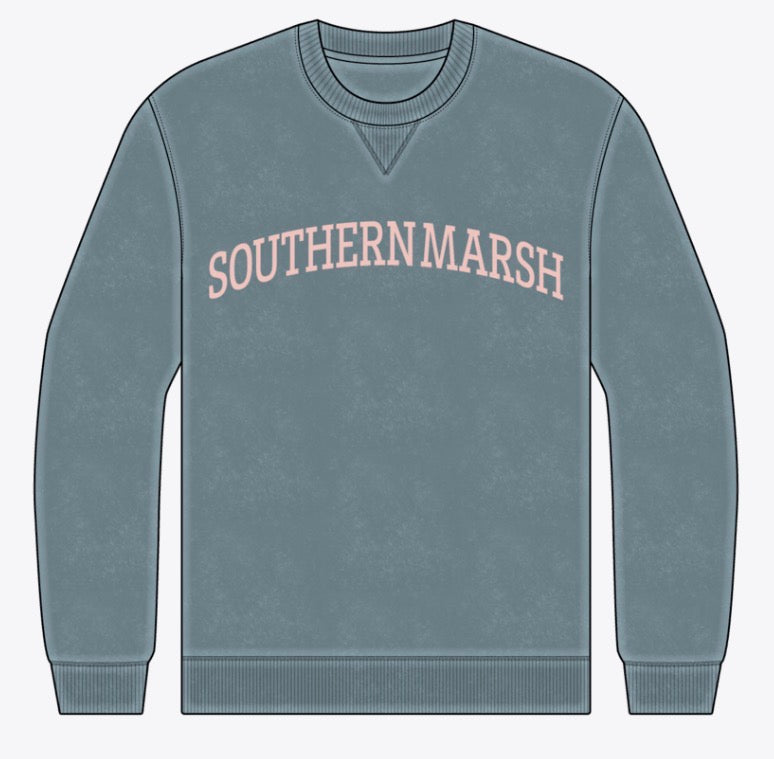 Southern Marsh Varsity Vintage Crew Sweatshirt Burnt Sage