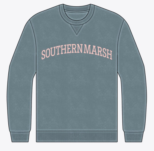 Southern Marsh Varsity Vintage Crew Sweatshirt Burnt Sage
